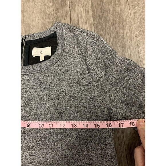 LOU & Grey Heather Gray Embossed Stripe Shift Dress Size S Short‎ Sleeve - Picture 3 of 8